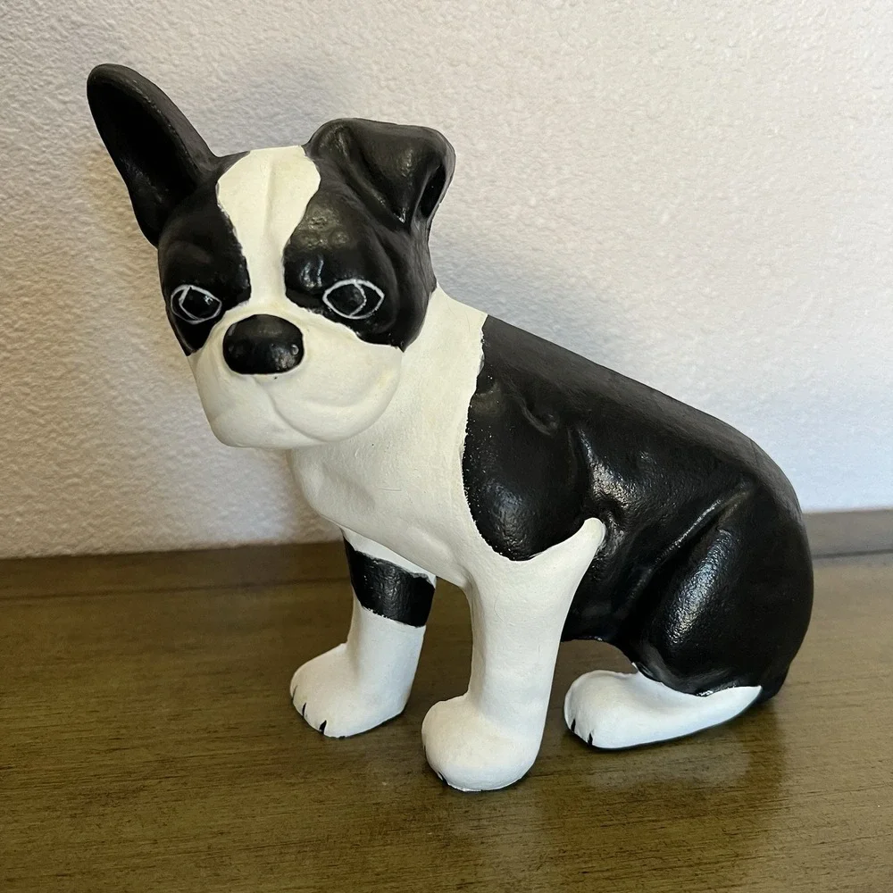 Vintage Cast Iron EMIG #8081 Boston Terrier Doorstop‎ 7 1/2 